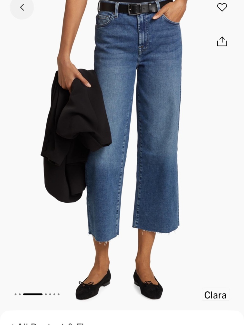 7 For All Mankind Cropped Alexa Flare Jeans in Medium Blue